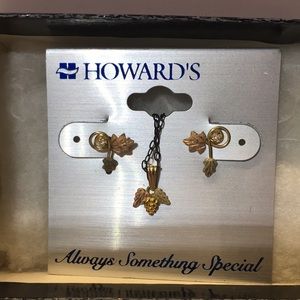 NWT! Howard’s Necklace & Matching Leaf earrings 16” Chain
